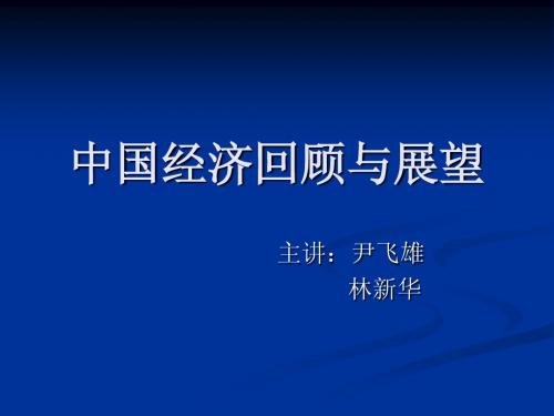 中国经济回顾与展望
