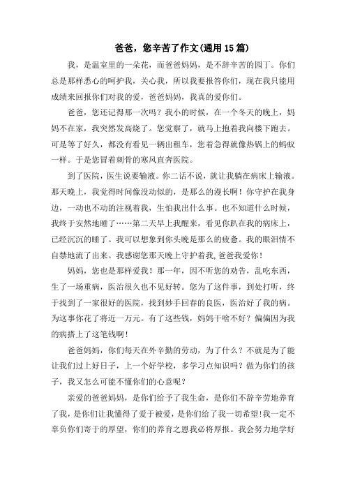 爸爸,您辛苦了作文(通用15篇)