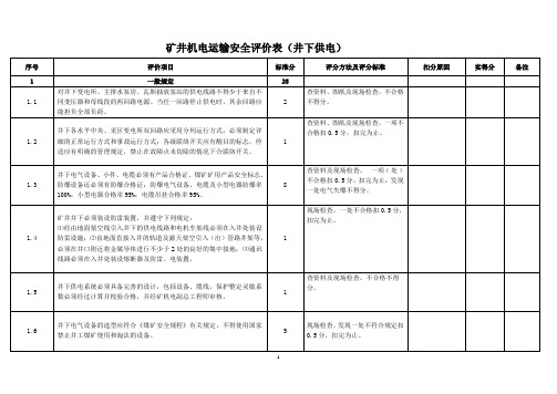 机电运输安全评价考核标准[1]