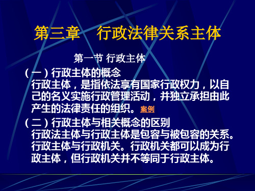 第三章   行政法律关系主体