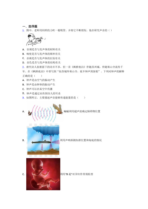 深圳实验学校国际部初中物理八年级上册第二章《声现象》测试题(答案解析)