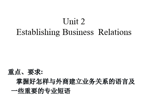 外贸英语函电2建立业务关系