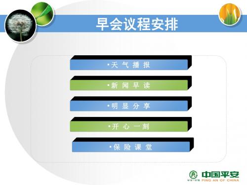 中国平安5月14日部门早会-精选文档