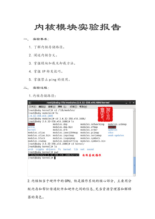 内核模块实验报告
