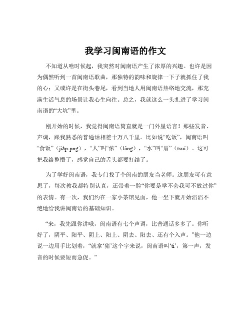 我学习闽南语的作文