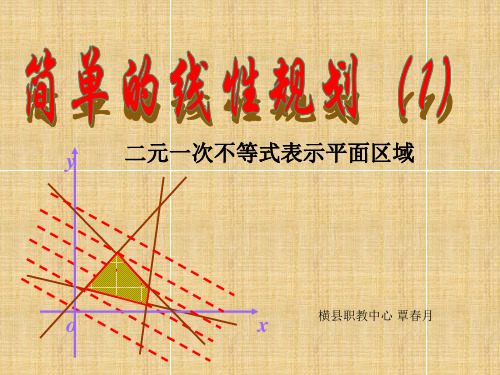 高二数学简单的线性规划(第一课时)课件ppt--高中数学