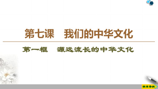 2019-2020江苏政治必修1 第7课 第1框 源远流长的中华文化课件PPT