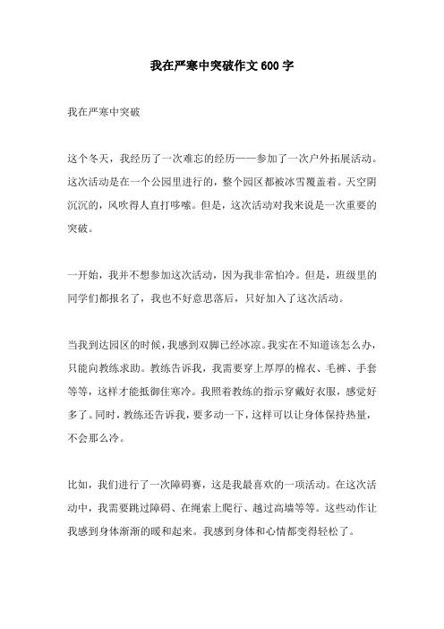 我在严寒中突破作文600字