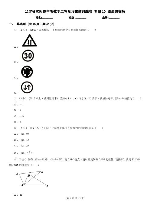 辽宁省沈阳市中考数学二轮复习拔高训练卷 专题10 图形的变换