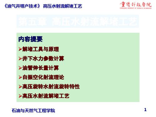 第五章 高压水射流解堵工艺