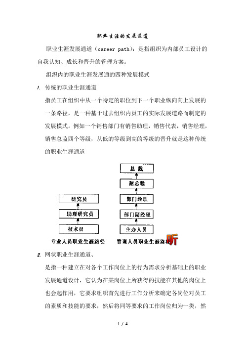 职业生涯规划发展通道word参考模板