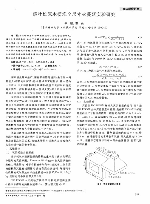 落叶松原木楞堆全尺寸火蔓延实验研究