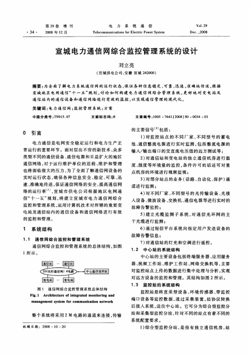 宣城电力通信网综合监控管理系统的设计