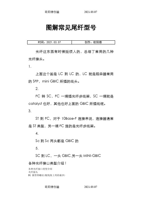 图解常见光纤尾纤之欧阳德创编