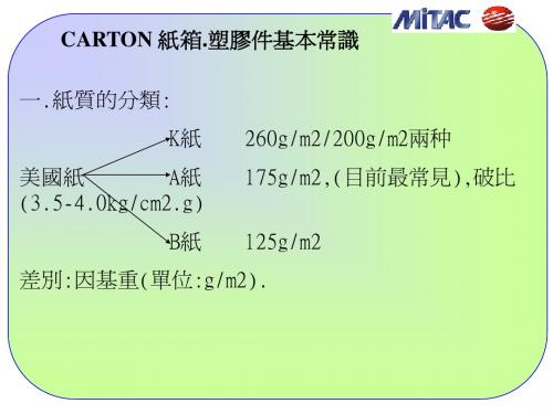 CARTON 纸箱.塑胶件基本常识