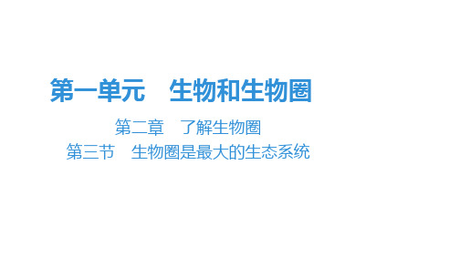 2019秋人教版七年级生物上册复习课件：第1单元 第2章 第3节 生物圈是最大的生态系统(共37张PPT)