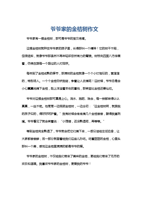 爷爷家的金桔树作文