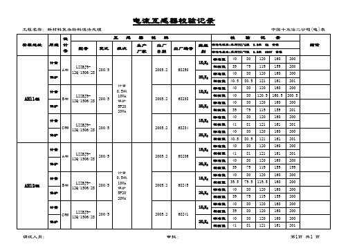 电流互感器试验记录