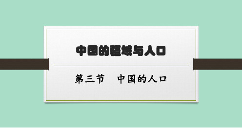 湘教版初中地理八年级上册精品教学课件 第1章 中国的疆域与人口 第3节 中国的人口