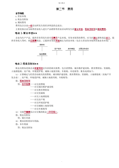 2022年考研重点之费用重点背诵