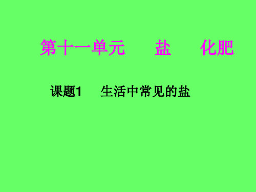 九年级化学第十一单元盐化肥_课题1生活中常见的盐