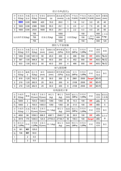 升降平台计算公式