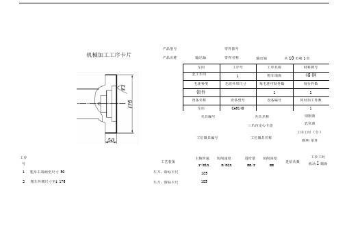 毕业设计输出轴机械加工工序卡片