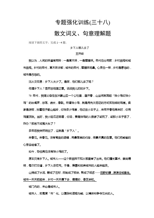 高考语文(新课标)一轮复习专题强化训练38+Word版含解析 - 副本.doc