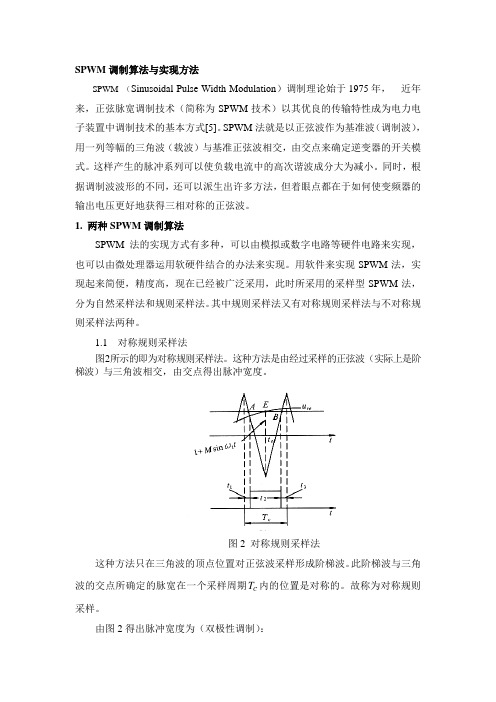 SPWM调制算法与实现方法