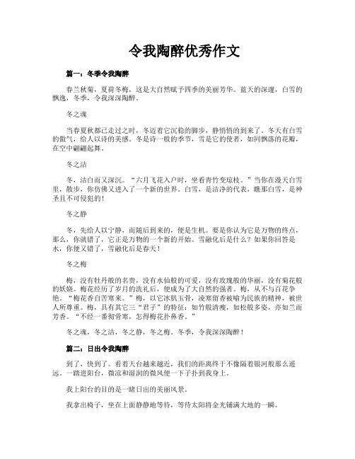 令我陶醉优秀作文