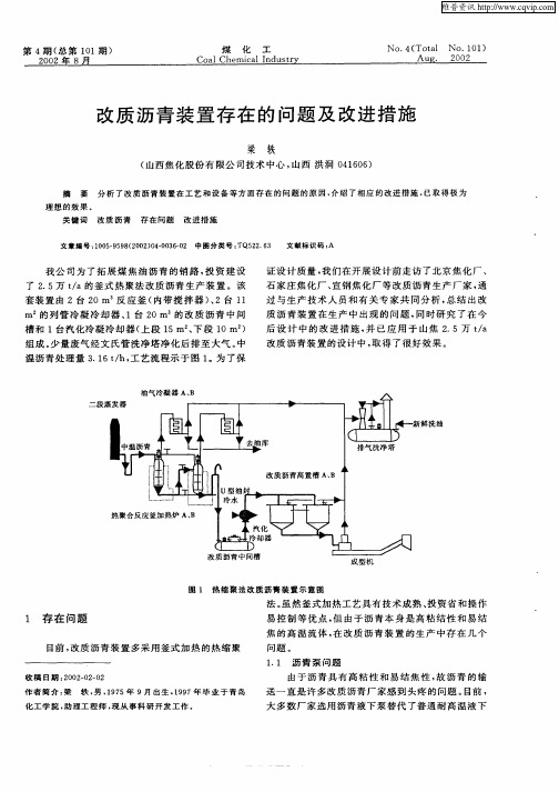 改质沥青装置存在的问题及改进措施