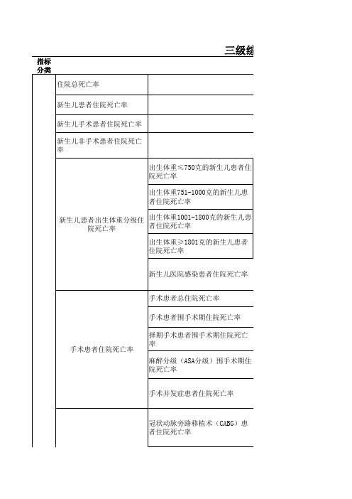 三级医院质控指标Microsoft Excel 工作表