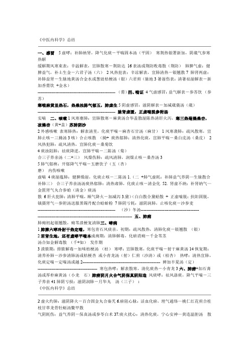 中医内科学整理必背剖析