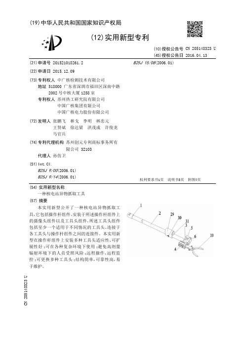 一种核电站异物抓取工具[实用新型专利]