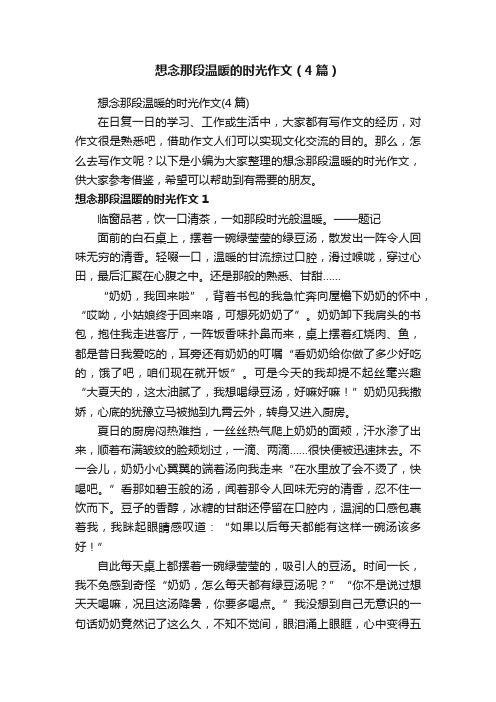 想念那段温暖的时光作文（4篇）