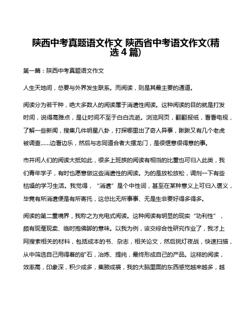 陕西中考真题语文作文 陕西省中考语文作文(精选4篇)