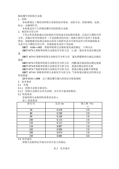 烟花爆竹用铝镁合金粉