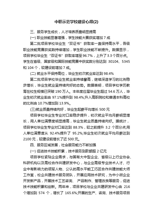 中职示范学校建设心得（2）