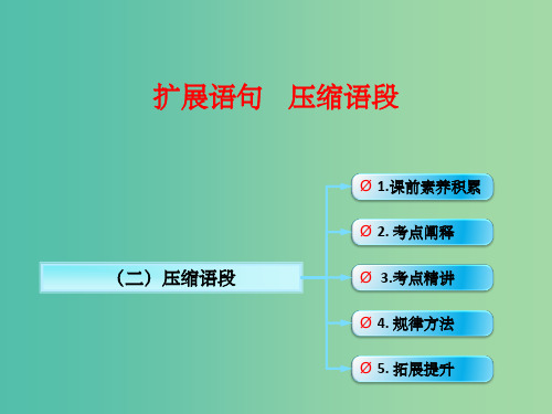 高考语文一轮复习 语言文字运用 压缩语段课件 新人教版