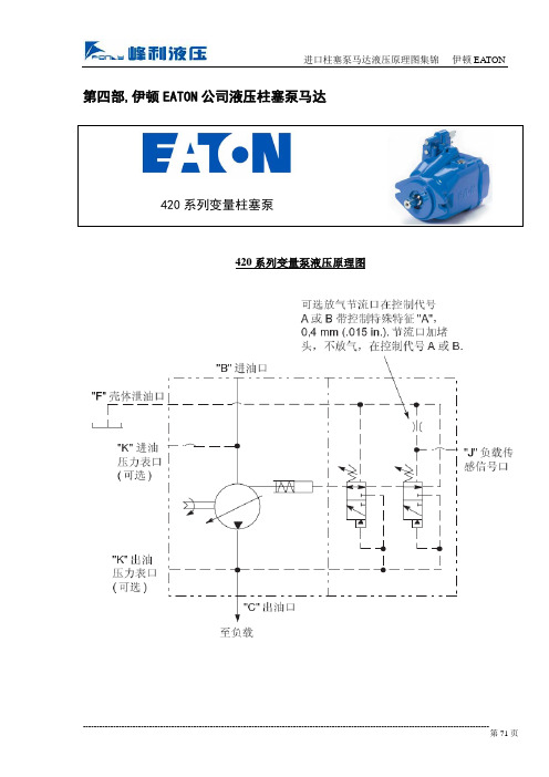 伊顿EATON 公司液压柱塞泵马达液压原理彩图