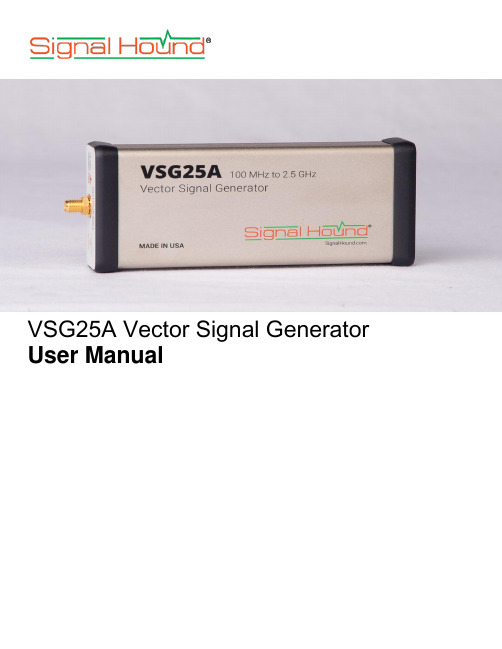 Signal Hound VSG25A 矢量信号生成器用户手册说明书