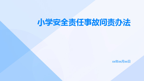 小学安全责任事故问责办法