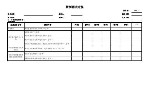 企业内部控制审计工作底稿-实施阶段-重大业务循环测试-HQ货币资金及其他循环OK