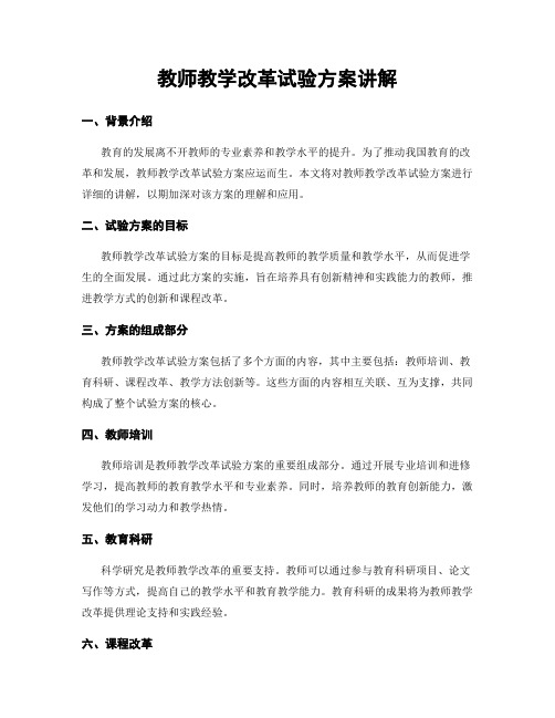 教师教学改革试验方案讲解