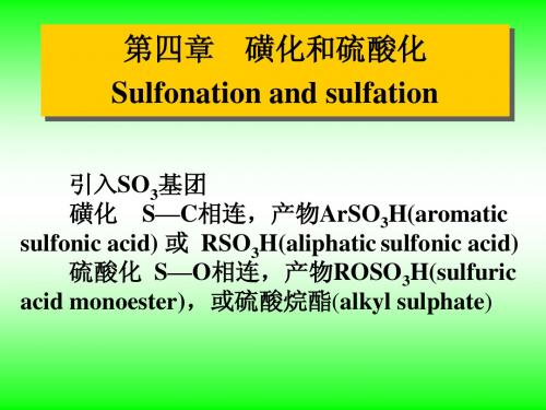 第四章  磺化和硫酸化