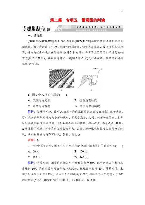 地理景观图的判读高考习题集