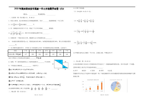 陕西省西安市高新一中小升初数学试卷 (8)