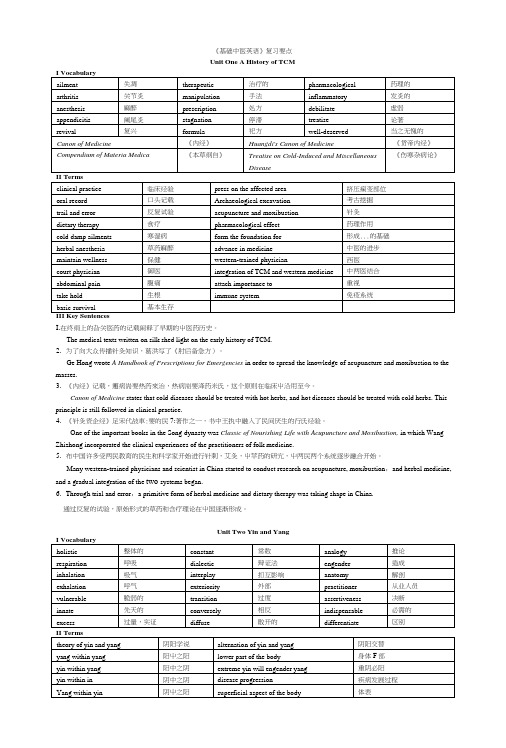 基础中医英语复习要点.doc