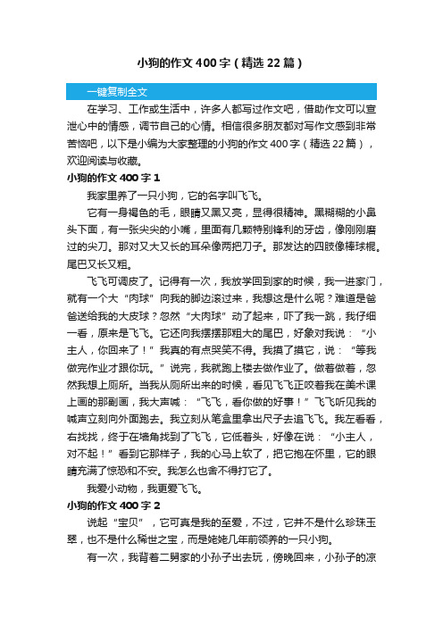 小狗的作文400字（精选22篇）