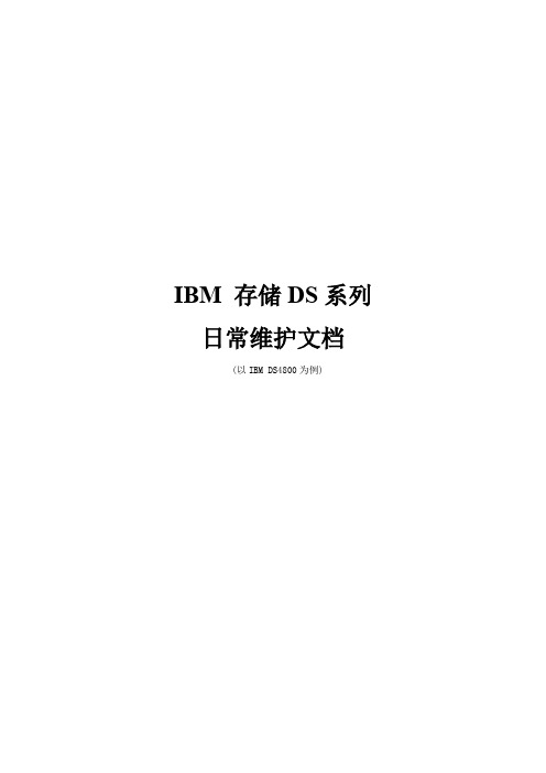 IBMDS系统日常维护培训